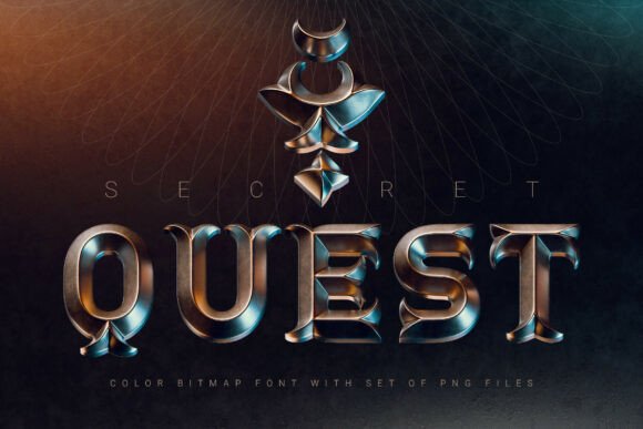 Secret Quest: A Bronze Metal Font for Fantasy and Game Design