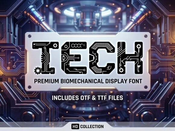 Tech: The Biomechanical Typeface for Commanding Sci-Fi Design
