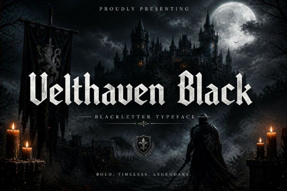 Velthaven Black: Crafting Legendary Visual Narratives with a Heavy-Duty Typeface